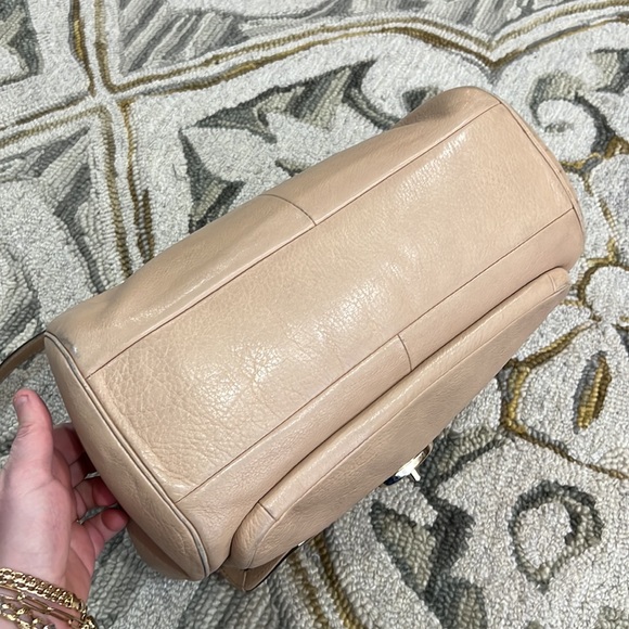 💕 coach beige leather large satchel shoulder bag 💕 - Picture 9 of 16